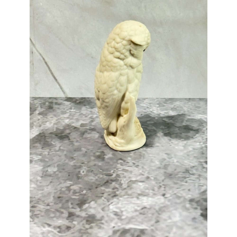Vintage Cybis Baby Snowy Owl on Perch Porcelain Figurine c1980 - Picture 3 of 7